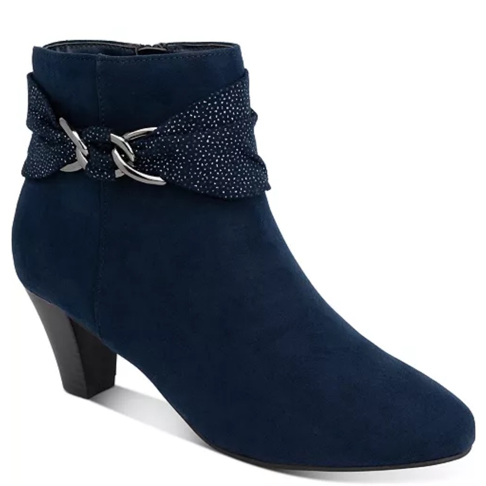 NEW! KAREN SCOTT Casee Ankle Booties Embellished Comfort Zip-Up Black Size 9.5